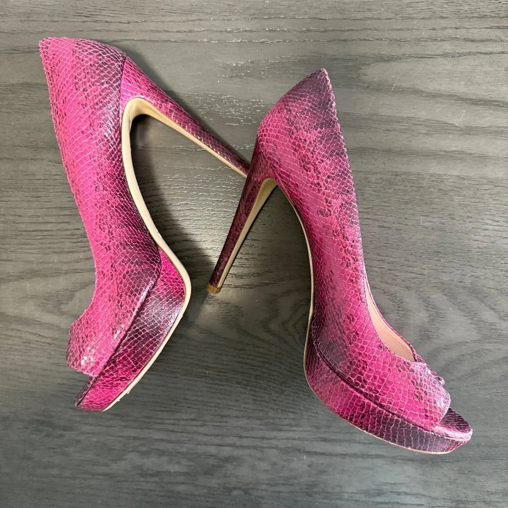 Miu Miu Prada Snakeskin Open-toe Pumps Platforms‎ Size 11 B